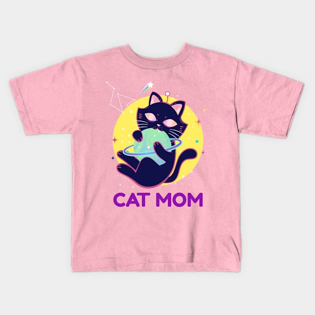 Cat Mom Gift Vintage Retro Kids T-Shirt by narekmug